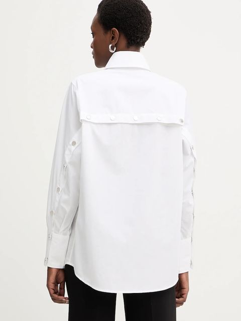 Karl Lagerfeld koszula bawełniana damska kolor biały regular z kołnierzykiem klasycznym B1W11010 - zdjęcie produktu nr 2