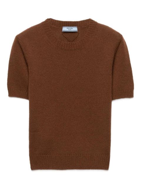 Prada ribbed short sleeve sweater - Brown - zdjęcie produktu nr 1
