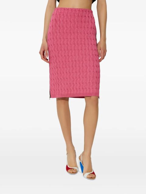 FENDI cable-knit side-zip skirt - Pink