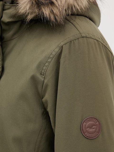 Hollister Co. parka kolor zielony przejściowa KI344-5053-330