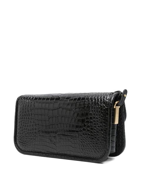 PINKO crocodile-embossed leather cross body bag - Black