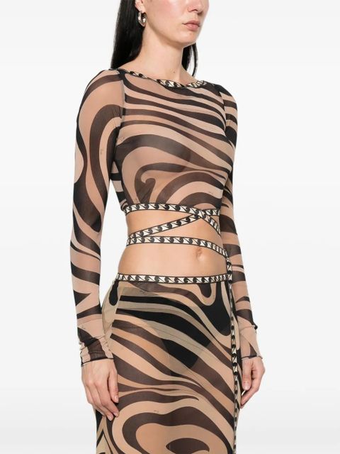 PUCCI Marmo-print long-sleeved top - Black