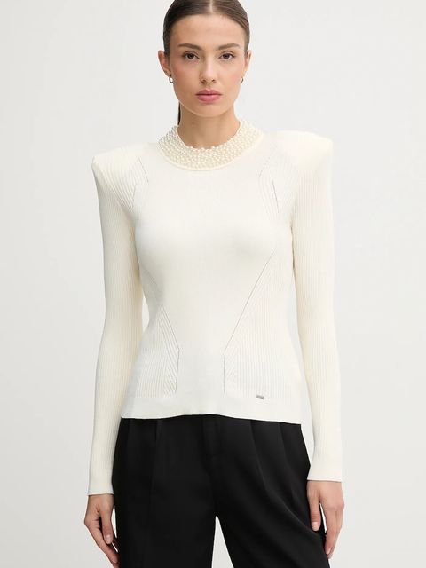 Gaudi sweter damski kolor beżowy lekki 521FD53036 - zdjęcie produktu nr 1