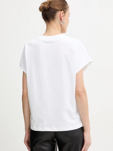 Karl Lagerfeld t-shirt bawełniany damski kolor biały A4W17039