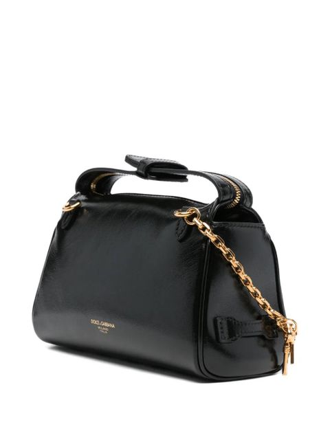 Dolce & Gabbana chain charm leather tote bag - Black