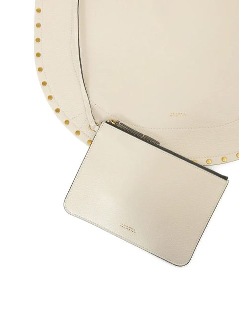 ISABEL MARANT Oskan Soft studded shoulder bag - Neutrals