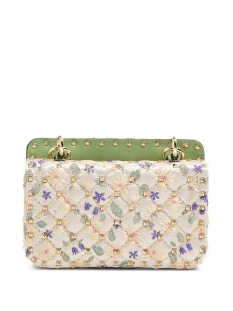 Valentino Garavani small Rockstud Spike jacquard shoulder bag - Neutrals