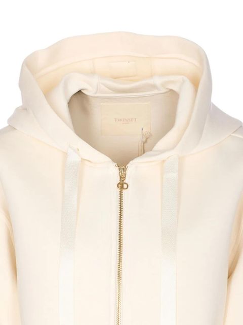TWINSET hooded zip-up coat - White
