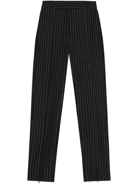 GANNI striped mid-rise trousers - Black - zdjęcie produktu nr 1