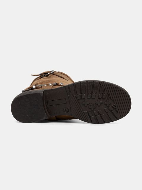 Medicine botki zamszowe kolor brązowy na platformie