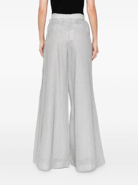 ZIMMERMANN belted striped palazzo pants - White