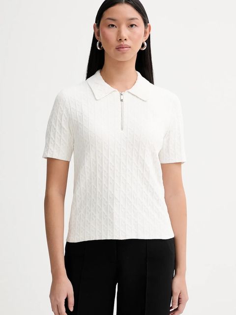 Calvin Klein polo damski kolor beżowy LV044E325G - zdjęcie produktu nr 1