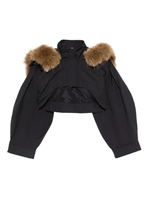 GANNI fur-trim jacket - Black - zdjęcie produktu nr 1