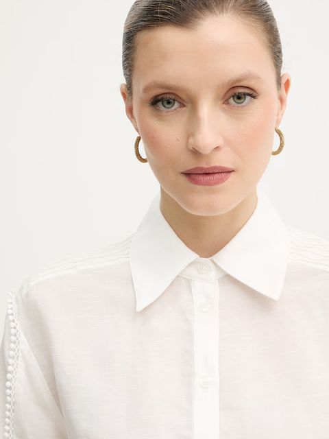 Silvian Heach koszula z dodatkiem lnu FARIN