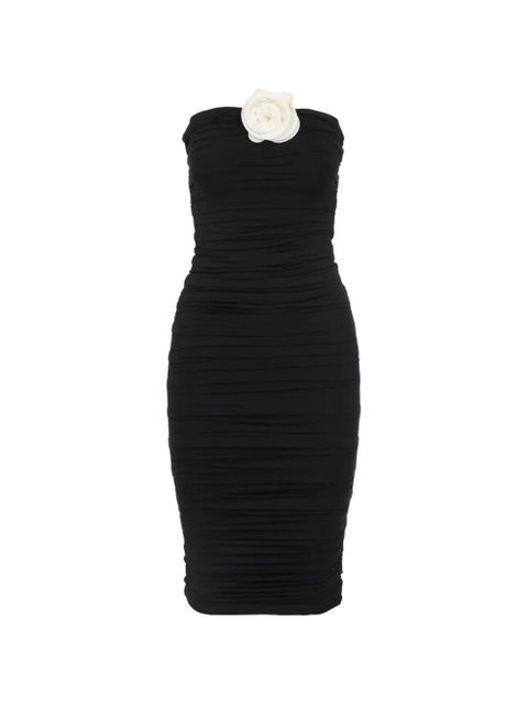 La Reveche ruched floral-appliqué dress - Black - zdjęcie produktu nr 1