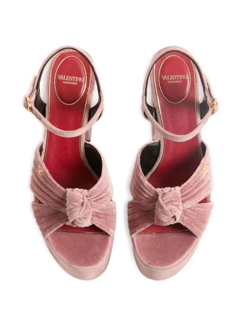 Valentino Garavani Crasher velvet platform sandals - Pink