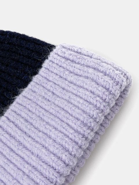 United Colors of Benetton czapka z domieszką wełny kolor granatowy 6NWBDA01L - zdjęcie produktu nr 2