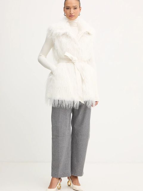 Pinko bezrękawnik kolor biały przejściowy 106044 A2ZO - zdjęcie produktu nr 2