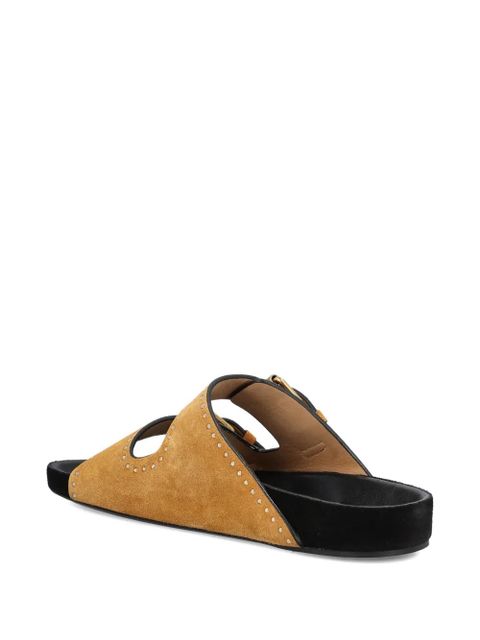 ISABEL MARANT Lennyo studded double-strap sandals - Brown