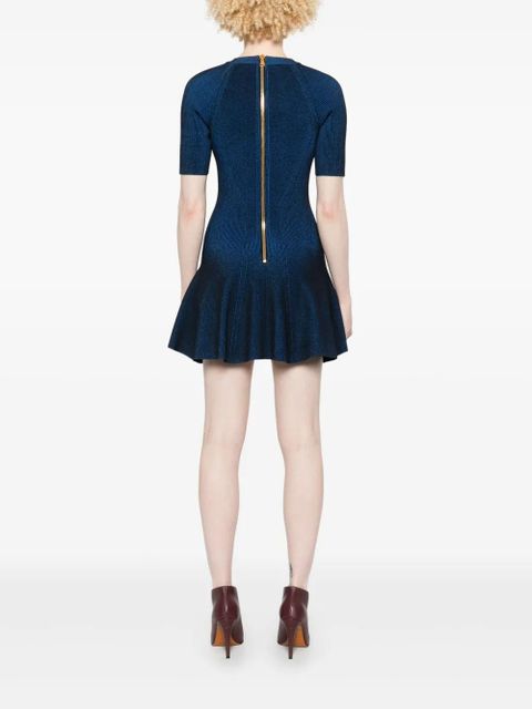 Balmain ribbed-knit dress - Blue