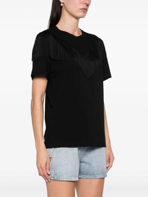 PINKO Under World fringe-detailed T-shirt - Black