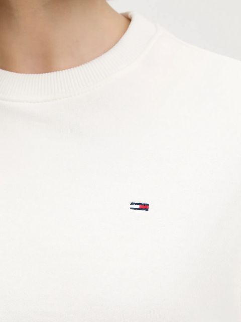 Tommy Jeans bluza bawełniana damska kolor biały gładka DW0DW21831
