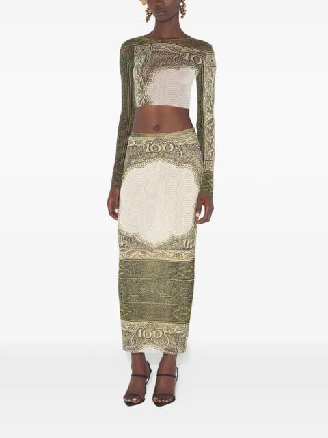 Jean Paul Gaultier long-sleeves printed crop top - Neutrals - zdjęcie produktu nr 2