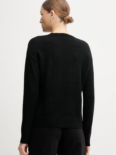 Gaudi sweter z dodatkiem wełny damski kolor czarny 521BD53009