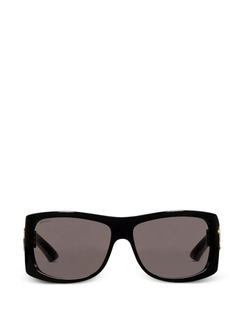 Gucci Eyewear logo-plaque sunglasses - Black - zdjęcie produktu nr 1