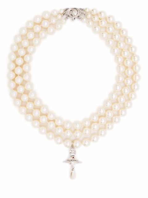 Vivienne Westwood three-row pearl choker necklace - White - zdjęcie produktu nr 1