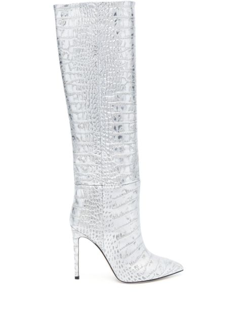 Paris Texas croc-effect knee-high boots - Silver - zdjęcie produktu nr 1