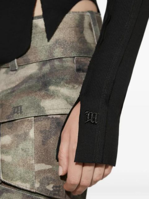 MISBHV zipped ribbed long-sleeve cardigan - Black