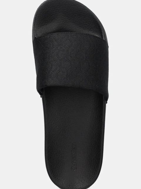 Calvin Klein klapki POOL SLIDE - JACQ damskie kolor czarny HW0HW02420