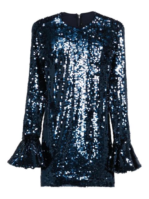 ROTATE BIRGER CHRISTENSEN sequin long-sleeve mini dress - Blue - zdjęcie produktu nr 1