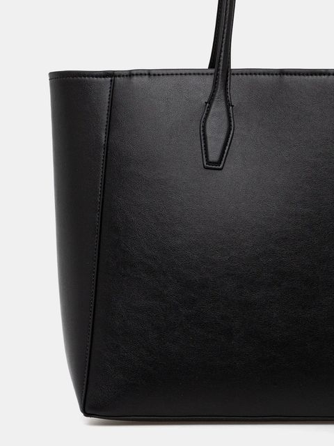 BOSS torebka skórzana kolor czarny 50547750