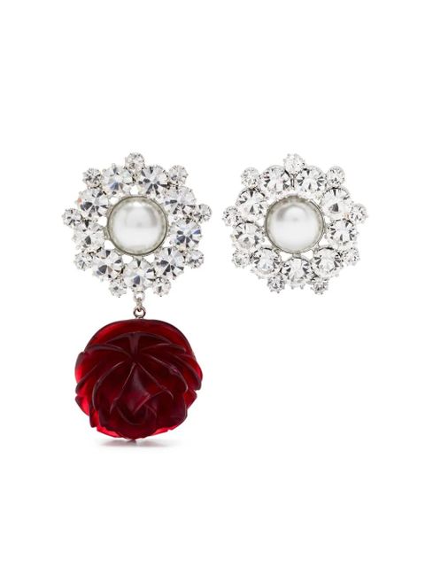 Magda Butrym rose crystal-embellished earrings - Red - zdjęcie produktu nr 1
