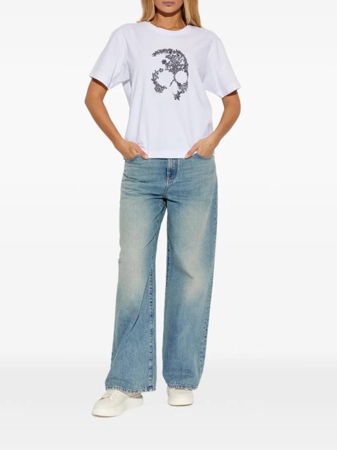 Alexander McQueen lace-skull T-shirt - White - zdjęcie produktu nr 2