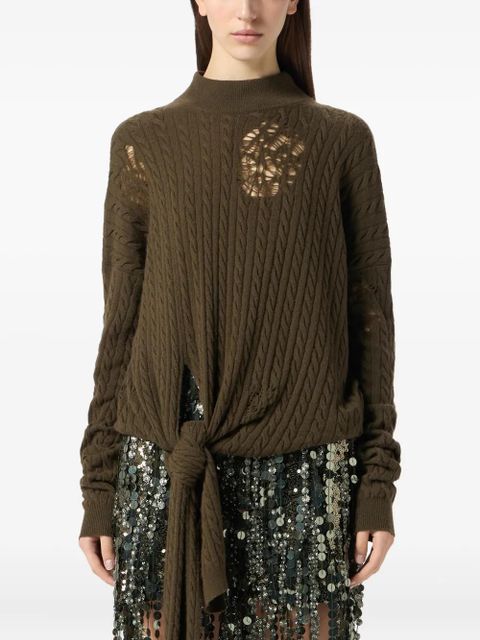 Blumarine tie-detail sweater - Green - zdjęcie produktu nr 2