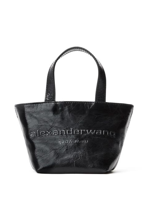 Alexander Wang mini Punch logo-embossed leather tote bag - Black - zdjęcie produktu nr 1