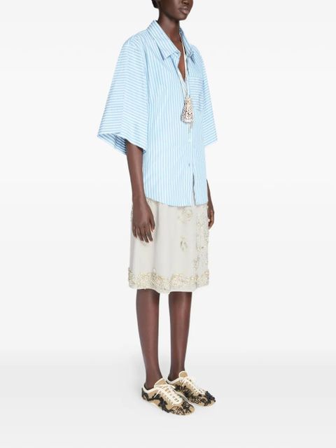 DRIES VAN NOTEN striped short-sleeve shirt - Blue