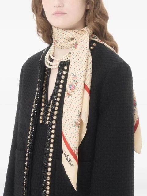 Valentino Garavani Papier Floreal silk scarf - Neutrals