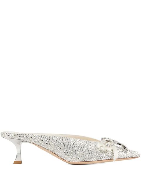Jimmy Choo 50mm Auria crystal bow mule - Silver - zdjęcie produktu nr 1