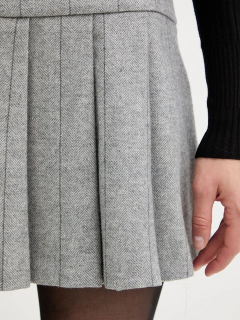 MAX&Co. spódnica z dodatkiem wełny kolor szary mini rozkloszowana 2526106064200 - zdjęcie produktu nr 2