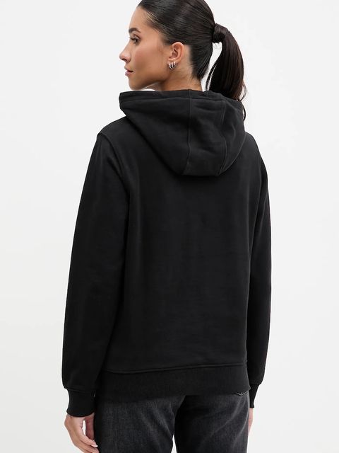 Tommy Jeans bluza bawełniana damska kolor czarny z kapturem z nadrukiem DW0DW21962