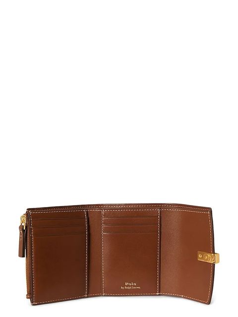 Polo Ralph Lauren portfel skórzany damski kolor brązowy 427P04992