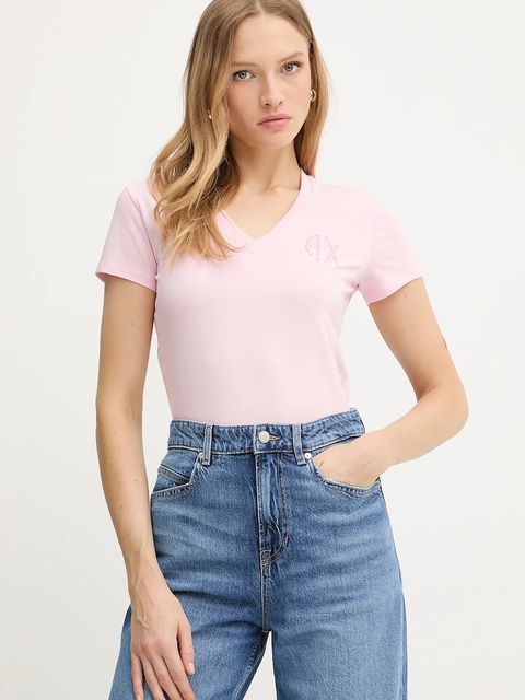 Armani Exchange t-shirt damski kolor różowy XW000606 AF10355 - zdjęcie produktu nr 1