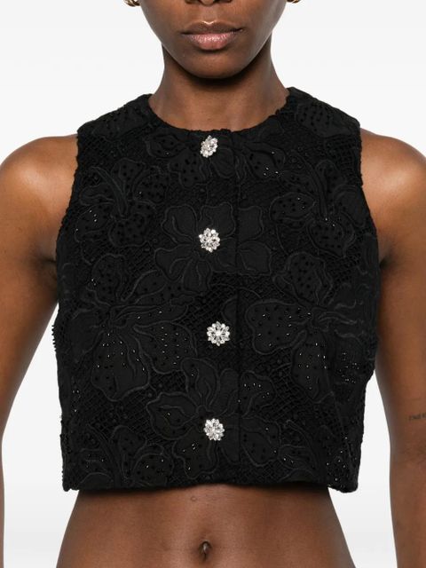 SANDRO button-embellished top - Black