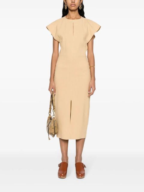 ISABEL MARANT Mirna panelled midi dress - Neutrals