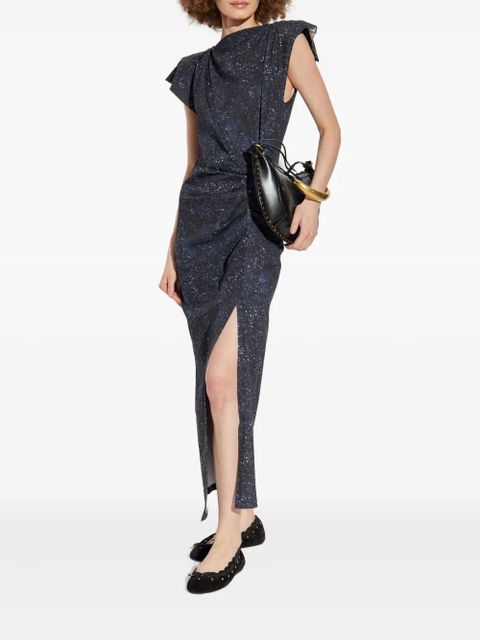 ISABEL MARANT printed side-split dress - Black