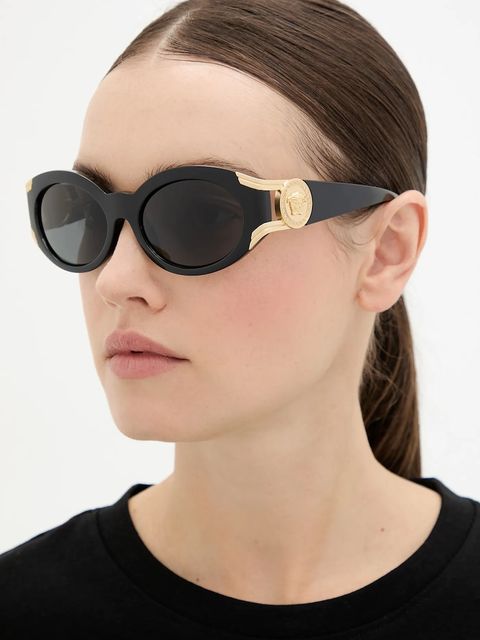 Versace okulary przeciwsłoneczne damskie kolor czarny 0VE4503U - zdjęcie produktu nr 1